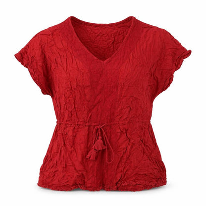 Womens UK Size 12 New Look Red Basic Blouse