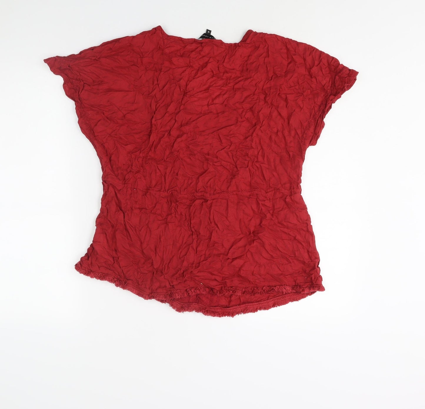 Womens UK Size 12 New Look Red Basic Blouse
