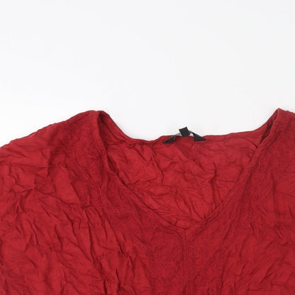 Womens UK Size 12 New Look Red Basic Blouse