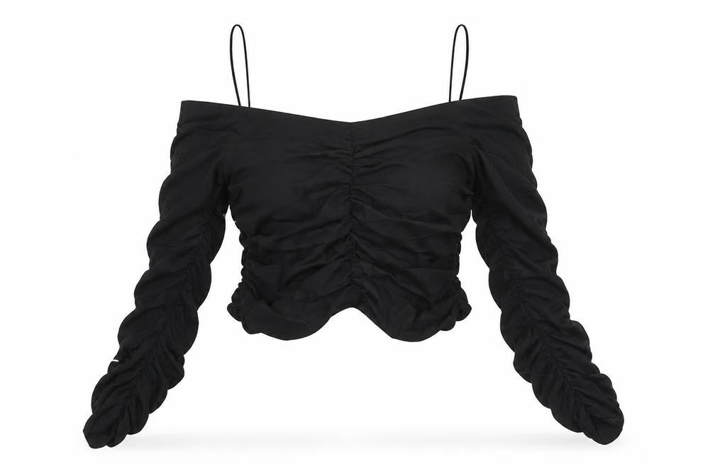 Womens UK Size S Zara Black Basic Blouse