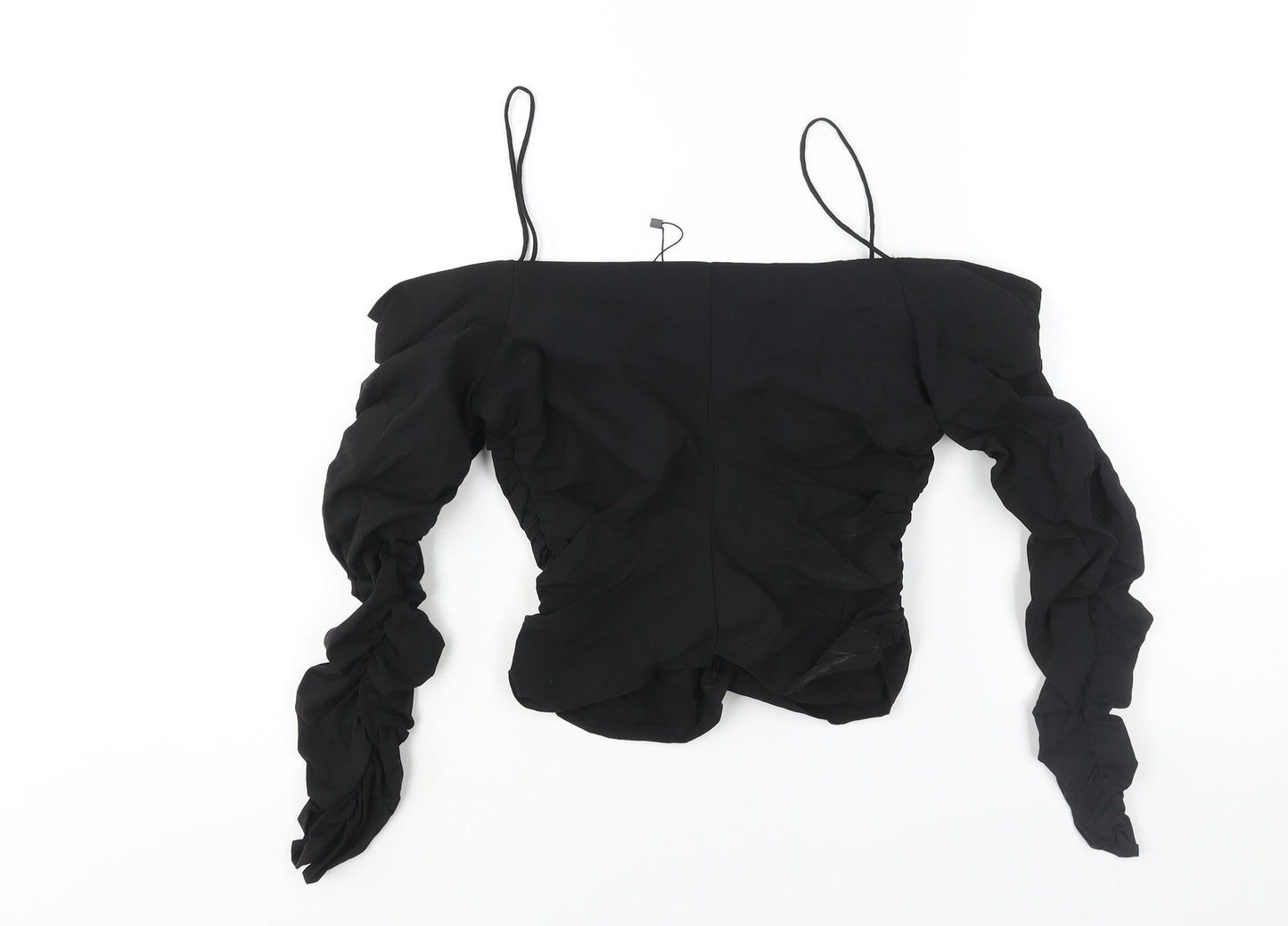 Womens UK Size S Zara Black Basic Blouse