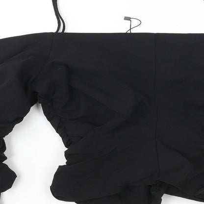 Womens UK Size S Zara Black Basic Blouse