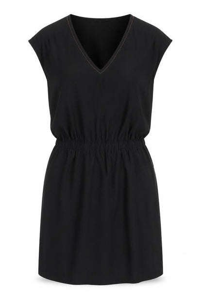 H&M Womens Black Polyester Shift Size 12 V-Neck Pullover