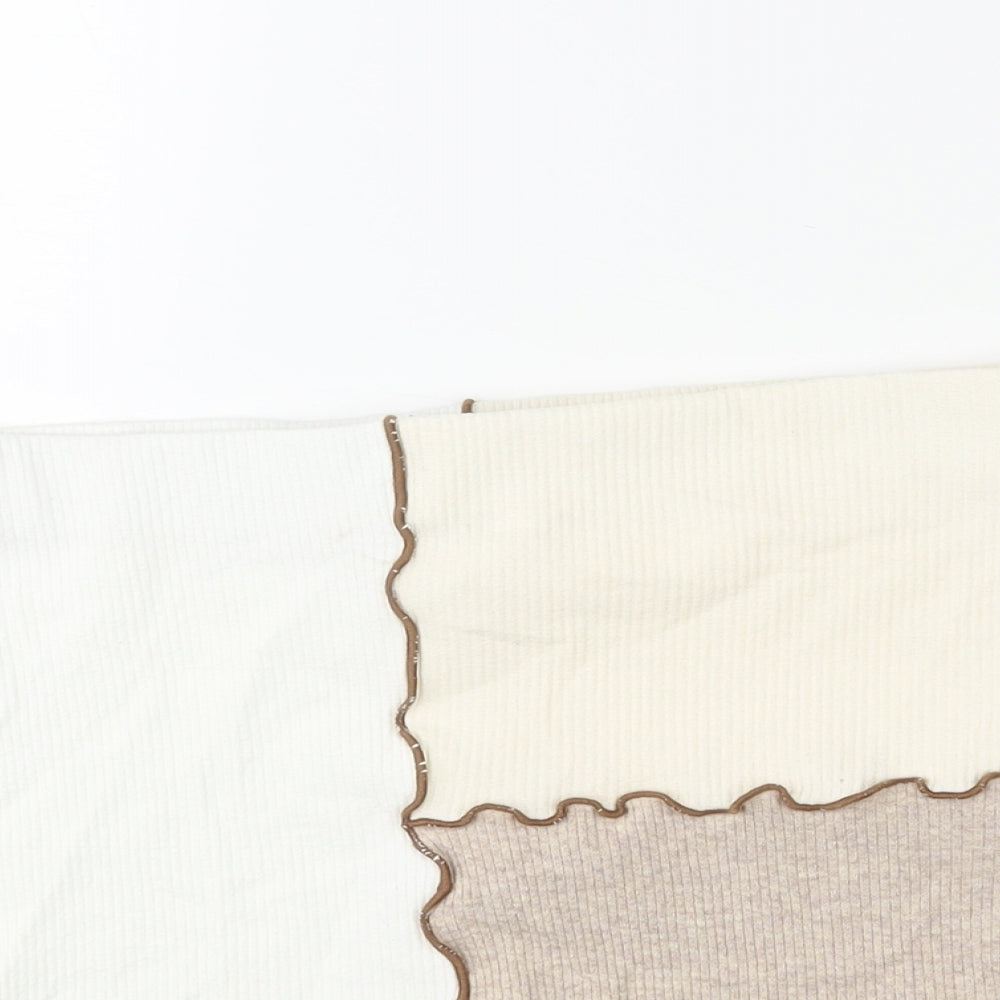 Bershka Womens Multicoloured Geometric Cotton Mini Skirt Size M - Exposed Seam Colourblock