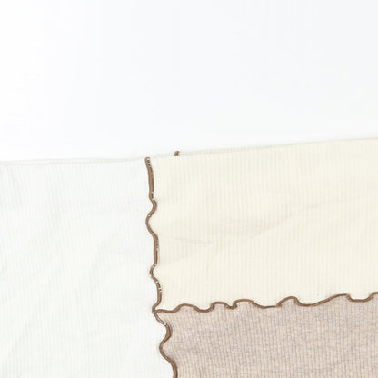 Bershka Womens Multicoloured Geometric Cotton Mini Skirt Size M - Exposed Seam Colourblock