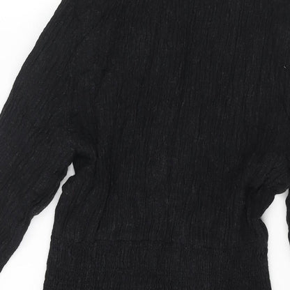 Zara Womens Black Acrylic A-Line Size S Collared Pullover