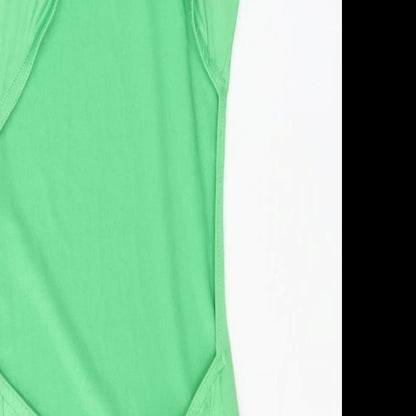 PRETTYLITTLETHING Womens Green Polyester Bodycon Size 6 Round Neck Pullover - Back Cut Out