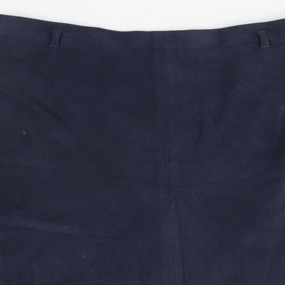 Marks and Spencer Womens Blue Polyester A-Line Skirt Size 12 Zip