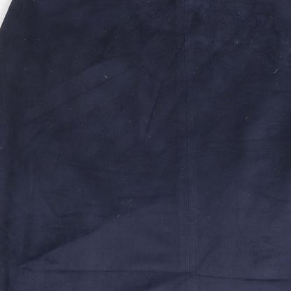Marks and Spencer Womens Blue Polyester A-Line Skirt Size 12 Zip