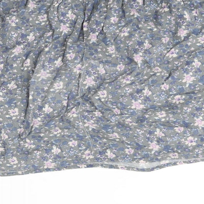 Indigo Womens Grey Floral Viscose A-Line Skirt Size 12