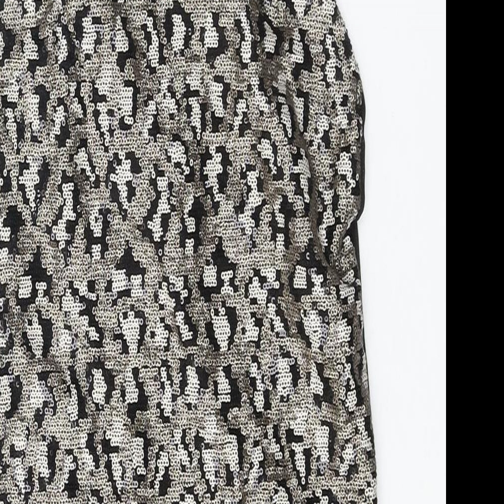 Topshop Womens Gold Nylon Bodysuit One-Piece Size 8 Snap - Sequin Open Back