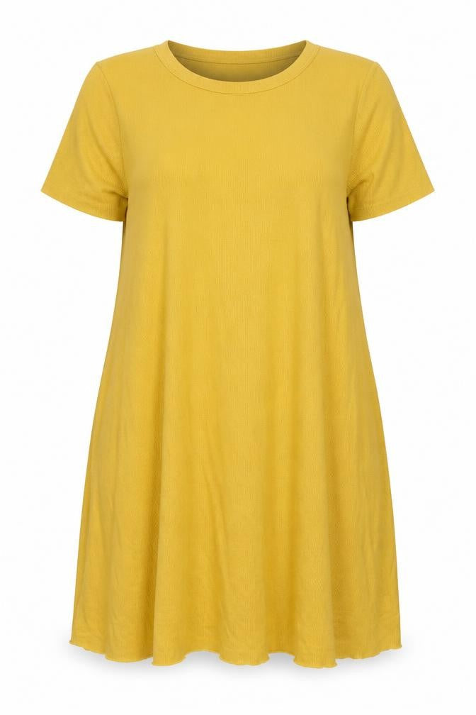 New Look Womens Yellow Polyester A-Line Size 22 Round Neck Pullover