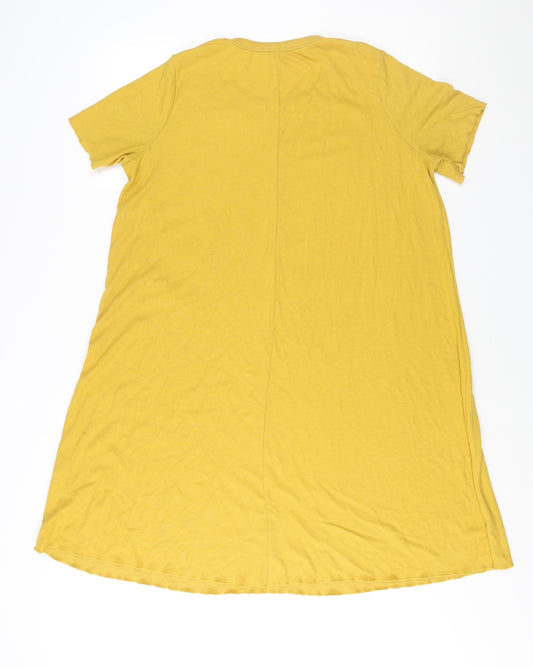 New Look Womens Yellow Polyester A-Line Size 22 Round Neck Pullover