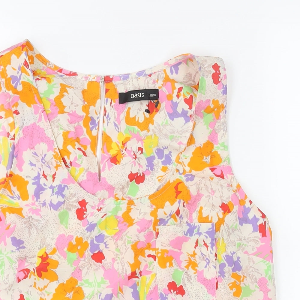 Womens UK Size 12 Oasis Multicoloured Camisole Blouse