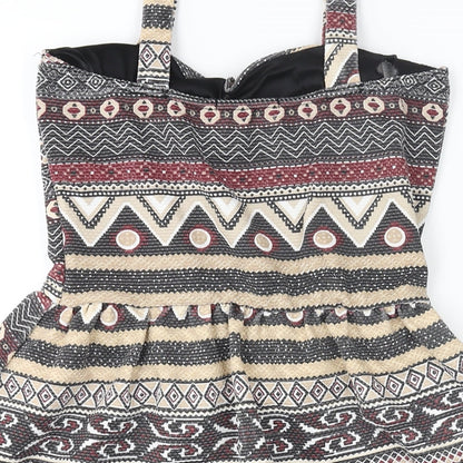 Cameo Rose Womens Multicoloured Geometric Polyester A-Line Size 14 Sweetheart Pullover
