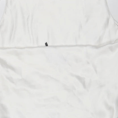 Zara Womens White Polyester A-Line Size M Square Neck Pullover - Crossback