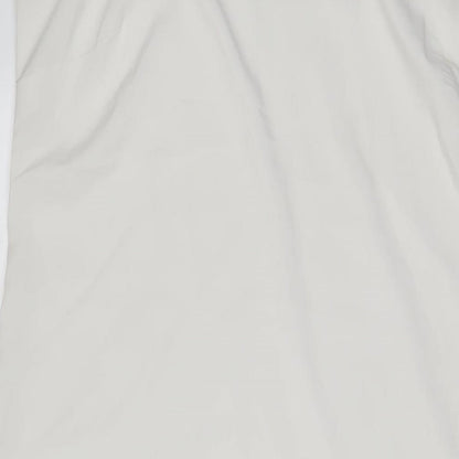 Marks and Spencer Womens White Polyester Tank Dress Size 14 V-Neck Pullover