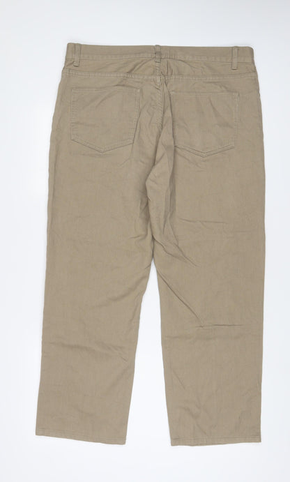 Easy Mens Brown Cotton Straight Jeans Size 38 in L29 in Regular Zip - Short Leg, Pockets