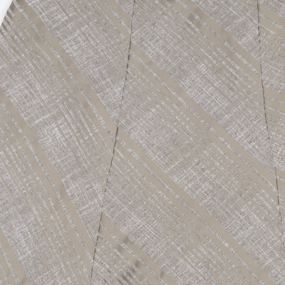 Marks and Spencer Womens Brown Striped Polyester A-Line Skirt Size 14