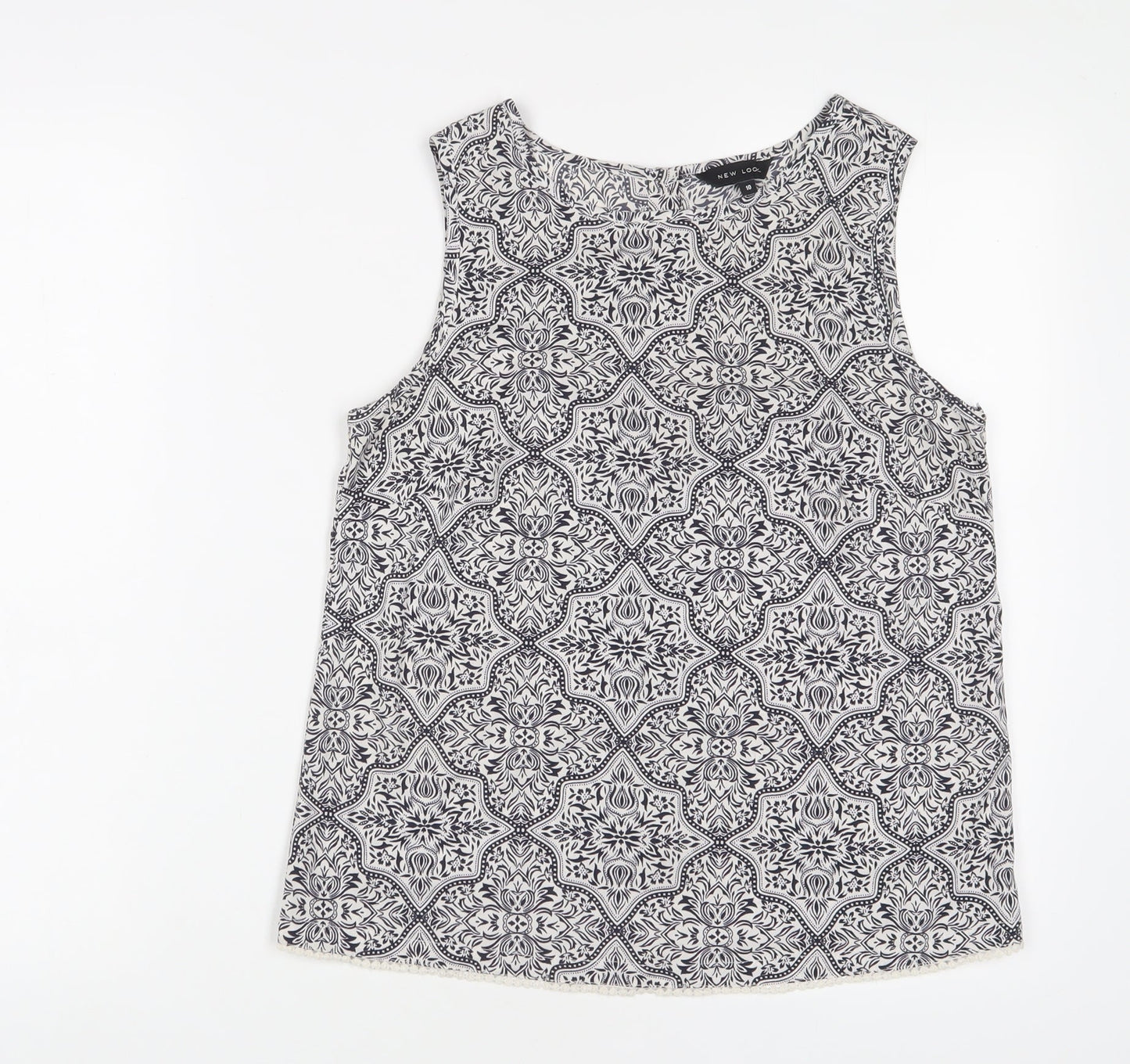 Womens UK Size 10 New Look Blue Basic Tank