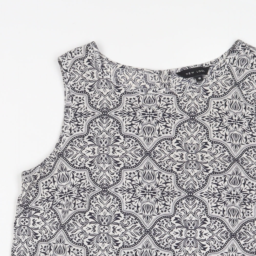 Womens UK Size 10 New Look Blue Basic Tank