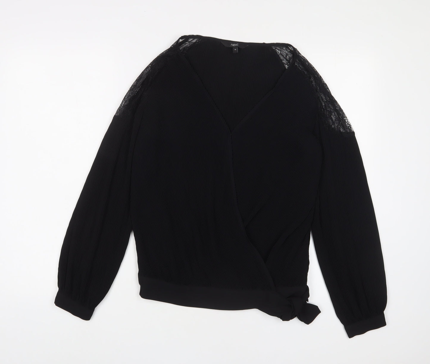 Womens UK Size 10 NEXT Black Basic Blouse