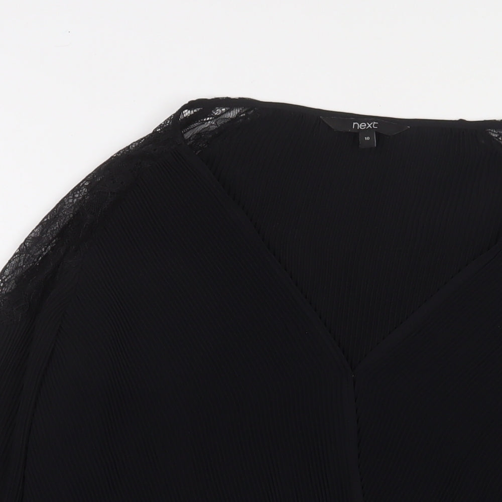 Womens UK Size 10 NEXT Black Basic Blouse