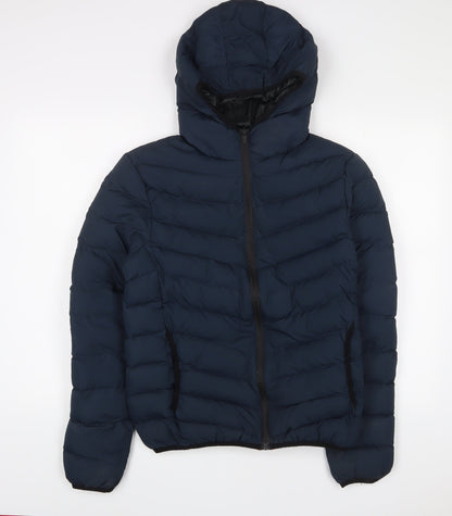 Mens UK Size XS Brave Soul Blue Quilted Coat