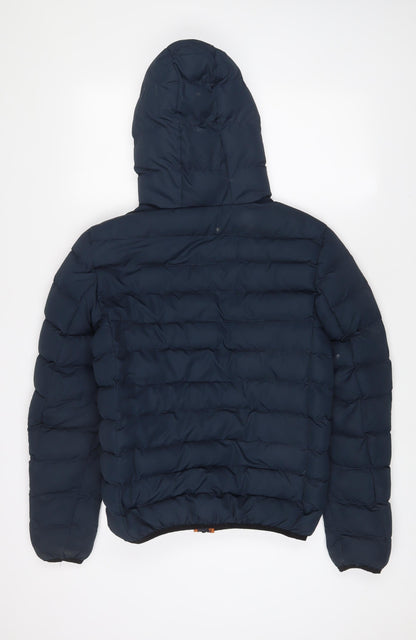 Mens UK Size XS Brave Soul Blue Quilted Coat