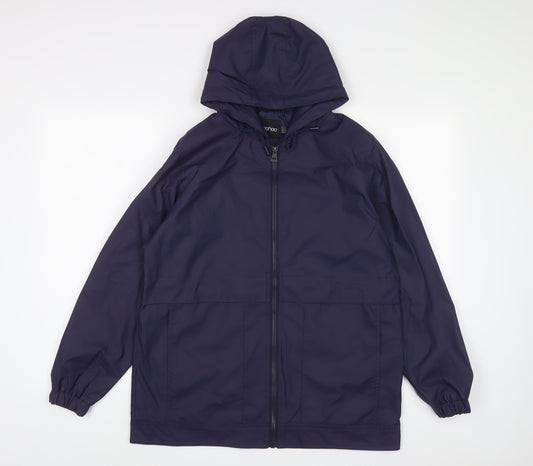 Boohoo Womens Blue Jacket Size 8 Zip