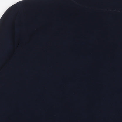 Fife Country Mens Blue Polyester Button-Up Size L Collared Button