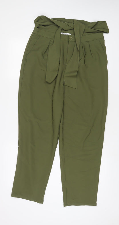 Grace Karin Womens Green Polyester Trousers Size XL L27 in Regular Button - Belted