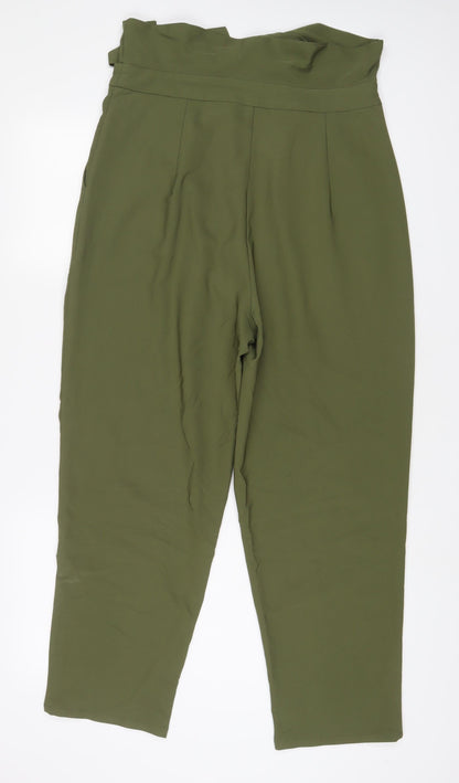 Grace Karin Womens Green Polyester Trousers Size XL L27 in Regular Button - Belted