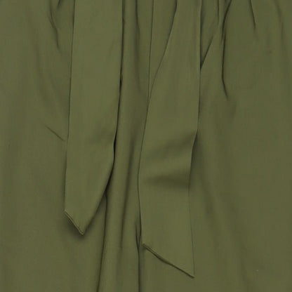 Grace Karin Womens Green Polyester Trousers Size XL L27 in Regular Button - Belted