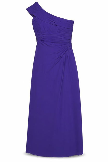 Coast Womens Purple Polyester A-Line Size 8 One Shoulder Zip