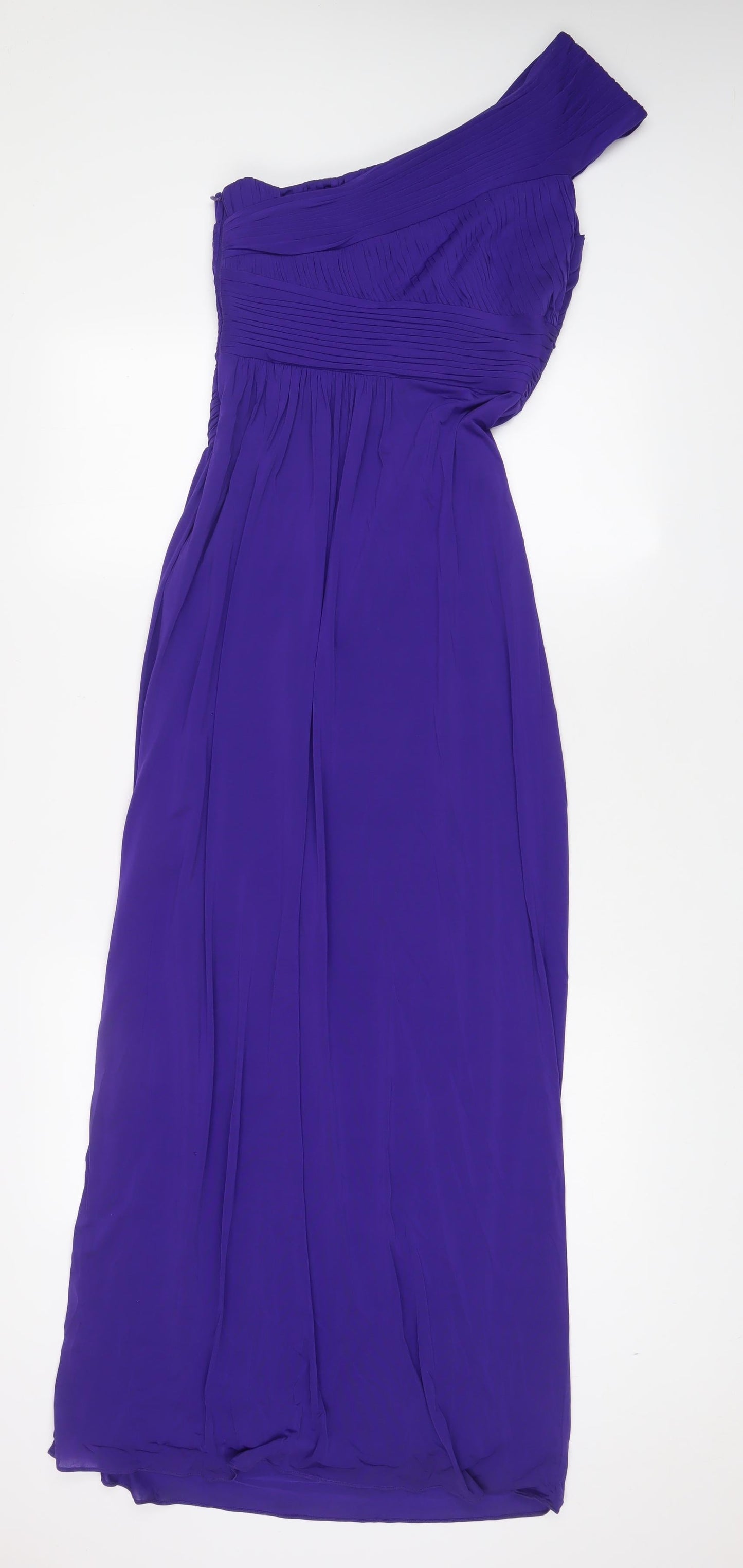 Coast Womens Purple Polyester A-Line Size 8 One Shoulder Zip