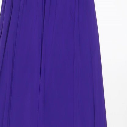 Coast Womens Purple Polyester A-Line Size 8 One Shoulder Zip