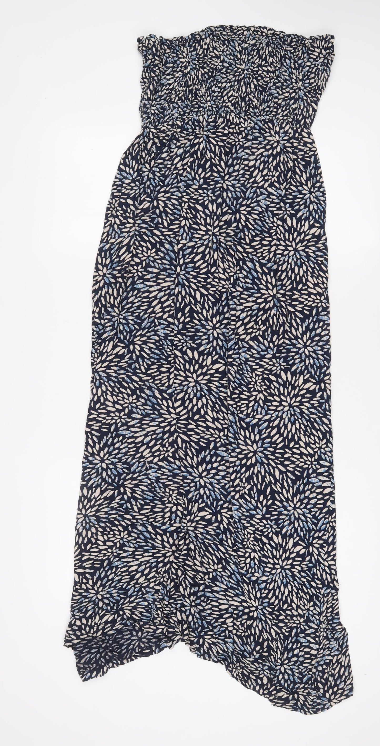 Accessorize Womens Blue Geometric Viscose A-Line Size XS Off the Shoulder Pullover