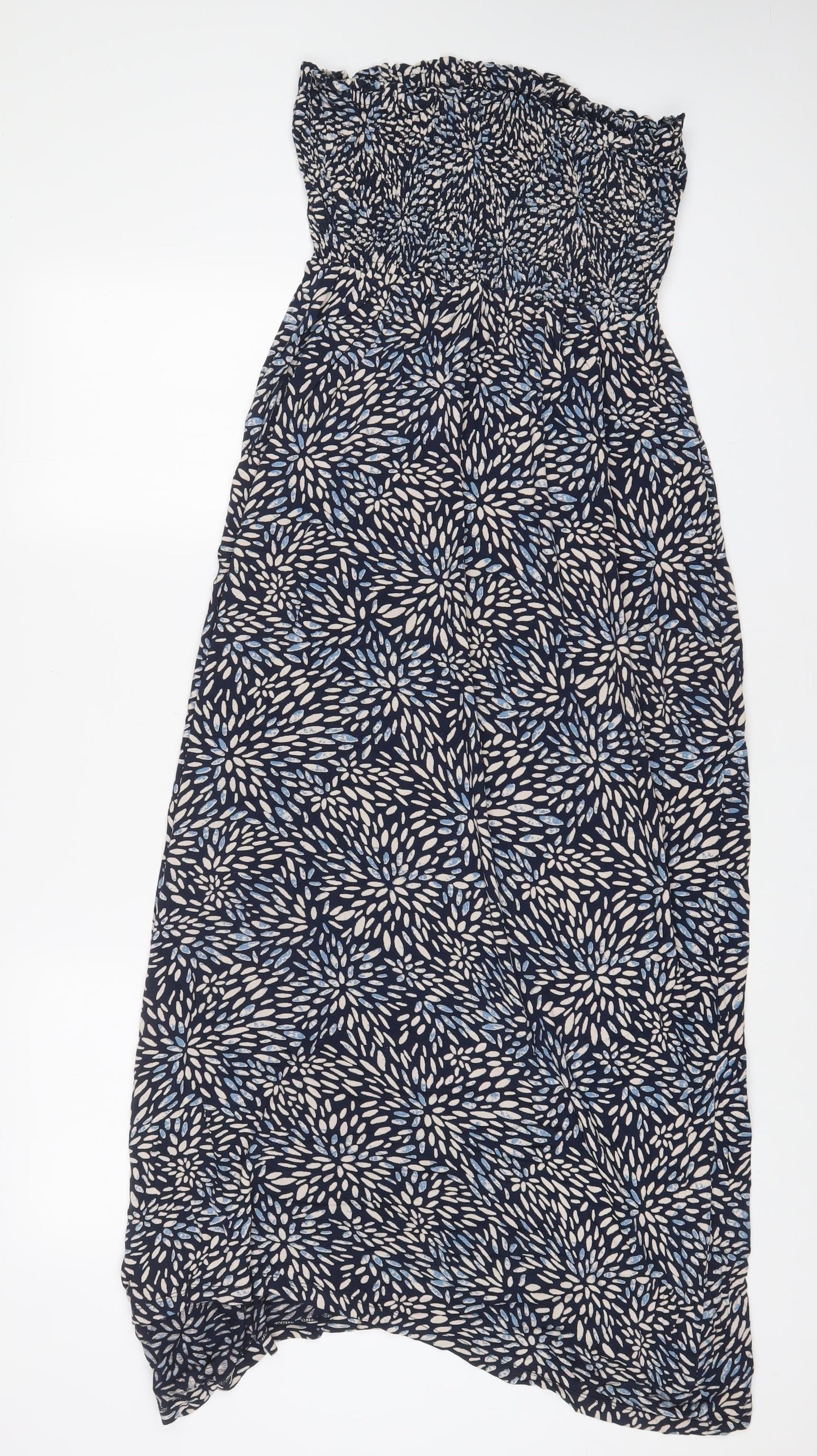 Accessorize Womens Blue Geometric Viscose A-Line Size XS Off the Shoulder Pullover