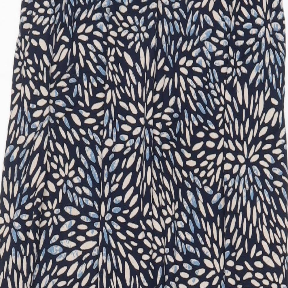 Accessorize Womens Blue Geometric Viscose A-Line Size XS Off the Shoulder Pullover