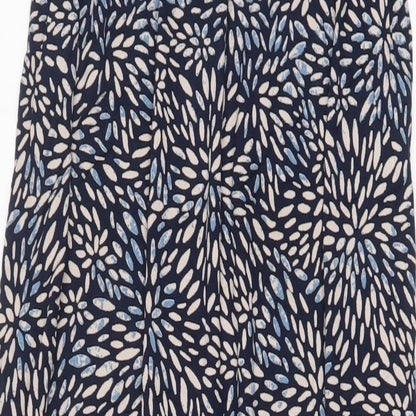 Accessorize Womens Blue Geometric Viscose A-Line Size XS Off the Shoulder Pullover