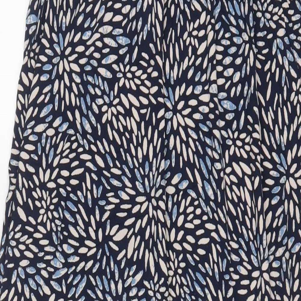 Accessorize Womens Blue Geometric Viscose A-Line Size XS Off the Shoulder Pullover