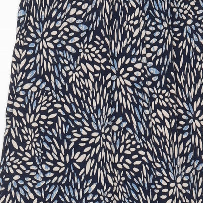 Accessorize Womens Blue Geometric Viscose A-Line Size XS Off the Shoulder Pullover