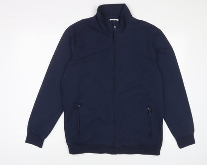 Mens UK Size M Damart Blue Full Zip Sweatshirt