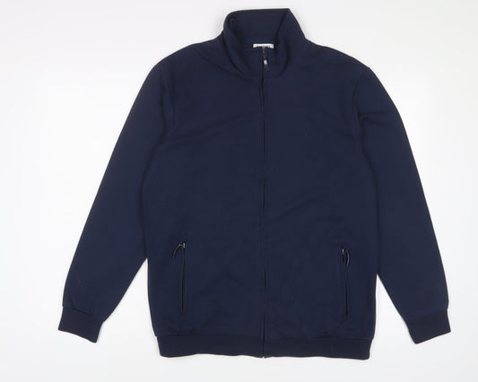 Mens UK Size M Damart Blue Full Zip Sweatshirt