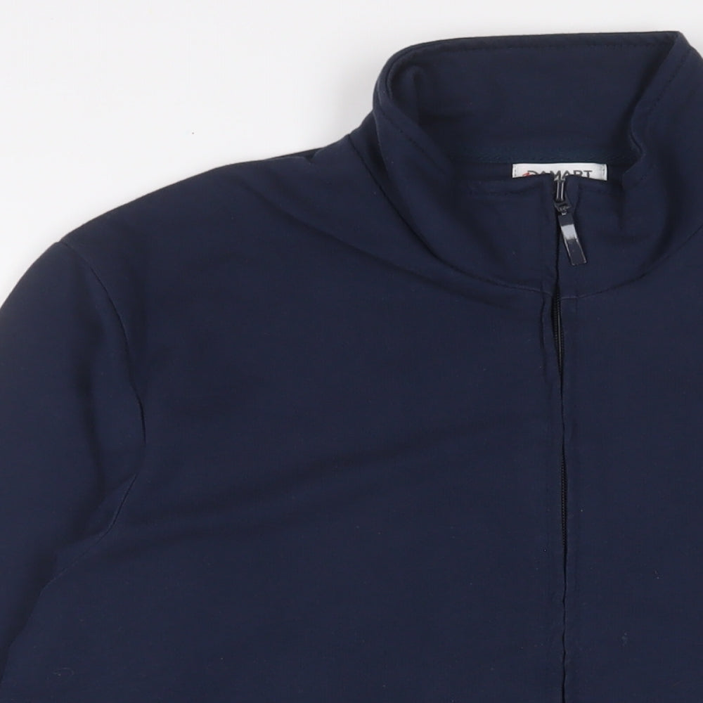 Mens UK Size M Damart Blue Full Zip Sweatshirt