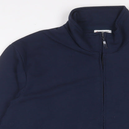 Mens UK Size M Damart Blue Full Zip Sweatshirt