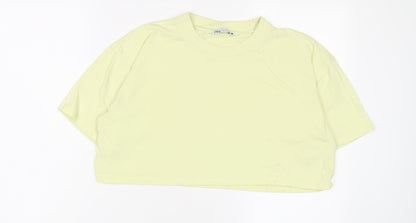 Womens UK Size M Zara Green Cropped T-Shirt