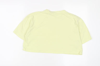 Womens UK Size M Zara Green Cropped T-Shirt