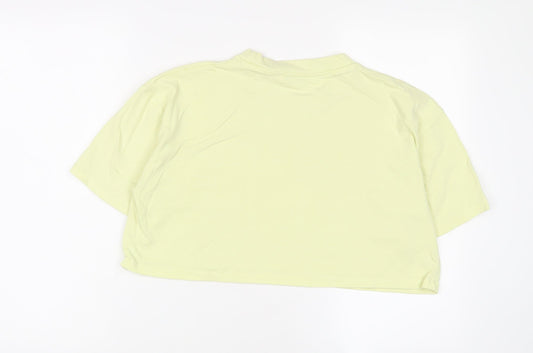 Womens UK Size M Zara Green Cropped T-Shirt
